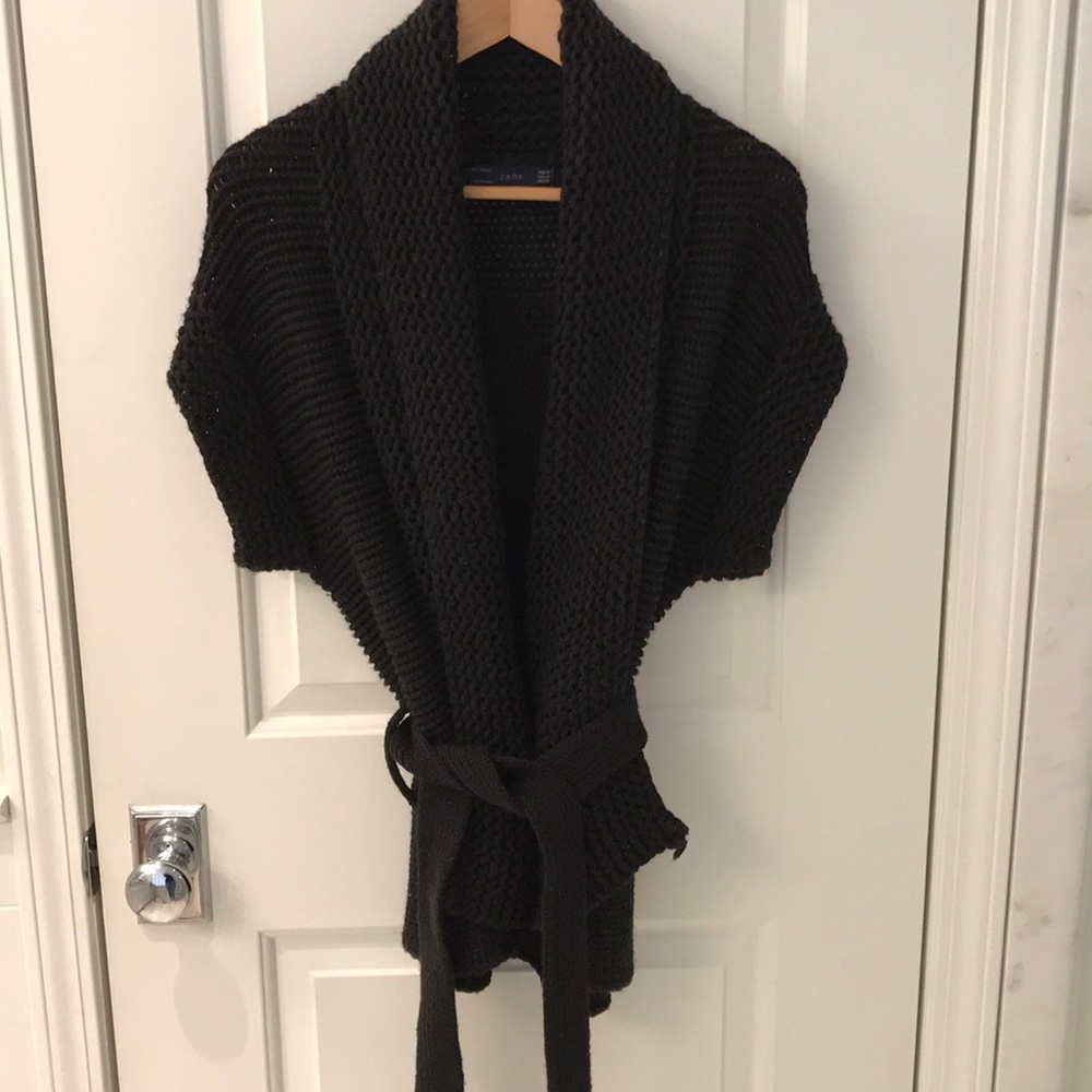 Zara black wrap sweater.  Size Medium.